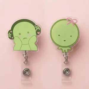 Cute Smiski Badge Reel, Cute Cartoon Id Holder, Retractable Clip For Nurse Doctor Office, Kawaii Accessory, Funny Healthcare Gift Idea