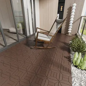 Plastic Interlocking Deck Tiles, 44Pack, 12"x12" Interlocking Decking Tile Outdoor All Weather Use, Waterproof Patio Pavers for Balcony Backyard Porch