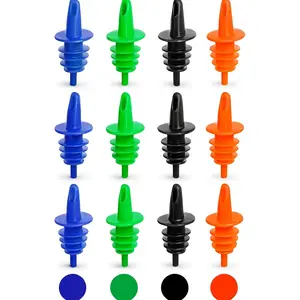 Snow Cone Syrup Pour Spouts 12 Pack – Plastic Bottle Speed Pourers for Shaved Ice, Liquor, Juice & More Assorted