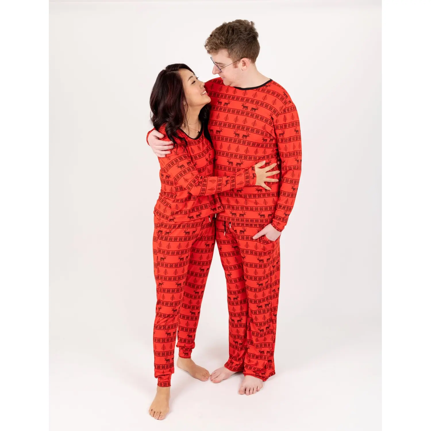 Mens 2pc Bamboo Viscose Long Sleeve Shirt & Pants Pajama Sets