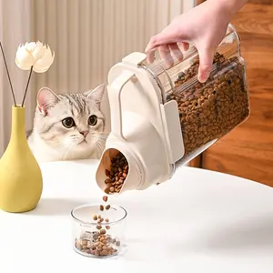 Multi-Functional Pet Food Canister with Clear Measurement Markers, Moisture-Proof & Heavy-Duty Storage Jar for Accurate Pet Feeding