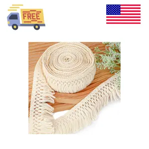 10 Yards Boho Long Fringe Trim 2.3'' Wide Sewing Fringe Trim Cotton Tassel Trims