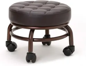 Pedicure Foot Stool Beauty Salon  Foot Bath Footstool Two Color Optional Thick Support Seat Quality Wheels ET28500Dark Brown