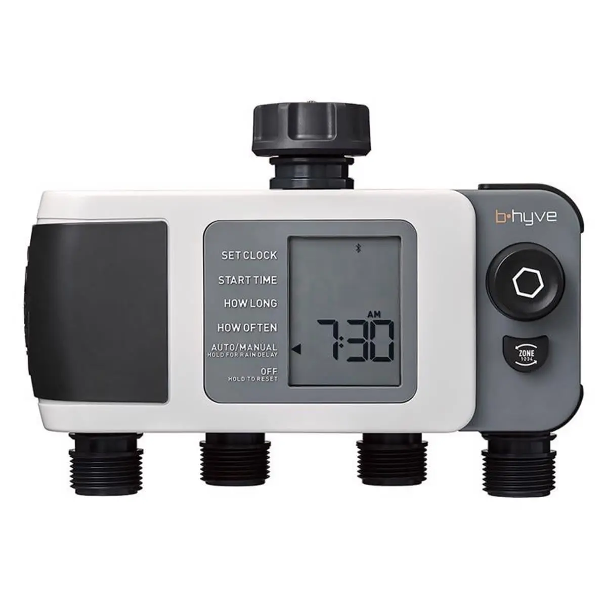 Orbit B-Hyve Smart 4-Zone Hybrid Outdoor Timer, Battery-Powered Automatic Watering System with Remote App & On-Device Setup, Water Sprinklers, Garden Watering Sprinkler, Batteries