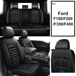 Custom Car 5-Seat Covers Full Set Waterproof Fuax Leather Full Coverage Front & Rear Full Set All inclusive Customed Car Cushions For Ford F150 2009-2026&F250/F350/F450 2017-2026, Seat Protectors Cushion, Car Accessories