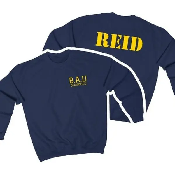 Vintage Team Spencer Reid Criminal Minds Sweatshirtwith Special Agent Spencer ReidSweatshirt both Side Casual Clothing Cotton Crewneck Long Sleeve