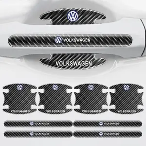Carbon Fiber Textured Car Door Handle Protector, Car Door Trim Sticker, Fits Multiple Models Including Vw Gti & Passat, Durable Design for Enhanced Protection