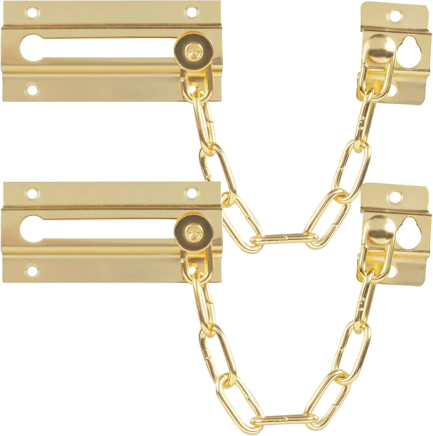 2 Pack Door Chain Lock ,  Door Chain Lock, Thickened Door Lock Chain with 12 Screws, Stainless Steel Chain Locks for Inside Door