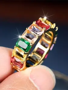 1 PC Charm Cubic Zirconia Stackable Engagement Ring For Women For Valentine's Day Gift Wedding Anniversary Party Jewelry