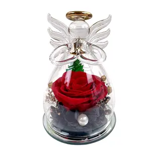Angel Preserved Rose Glass Dome Decor – suitable for home decor, weddings, parties, and anniversaries. An ideal gift for Valentine’s Day, birthdays, Mother’s Day, Father’s Day, and Thanksgiving.
