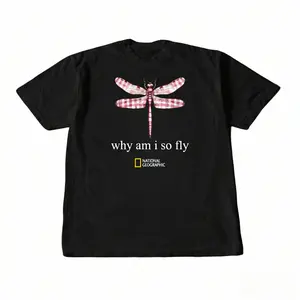 Men's and women's T-shirts, National Geographic dragonfly T-shirt, "Why am I so cool" animal print T-shirt, Y2K unisex pattern T-shirt, gothic style, grunge style, emo style, Amity Affliction style clothing, men's wear, women's wear, streetwear