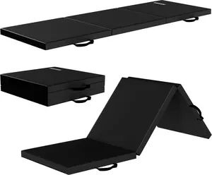 Fitvids Folding Exercise Gymnastics Mat for Tumbling, 2'x6'x2" Gym Workout Mat with Carrying Handles High-Density Anti-Tear Portable Fitness Aerobics Mats for Home Gym Yoga Pilates MMA Core Training, Multiple Colors