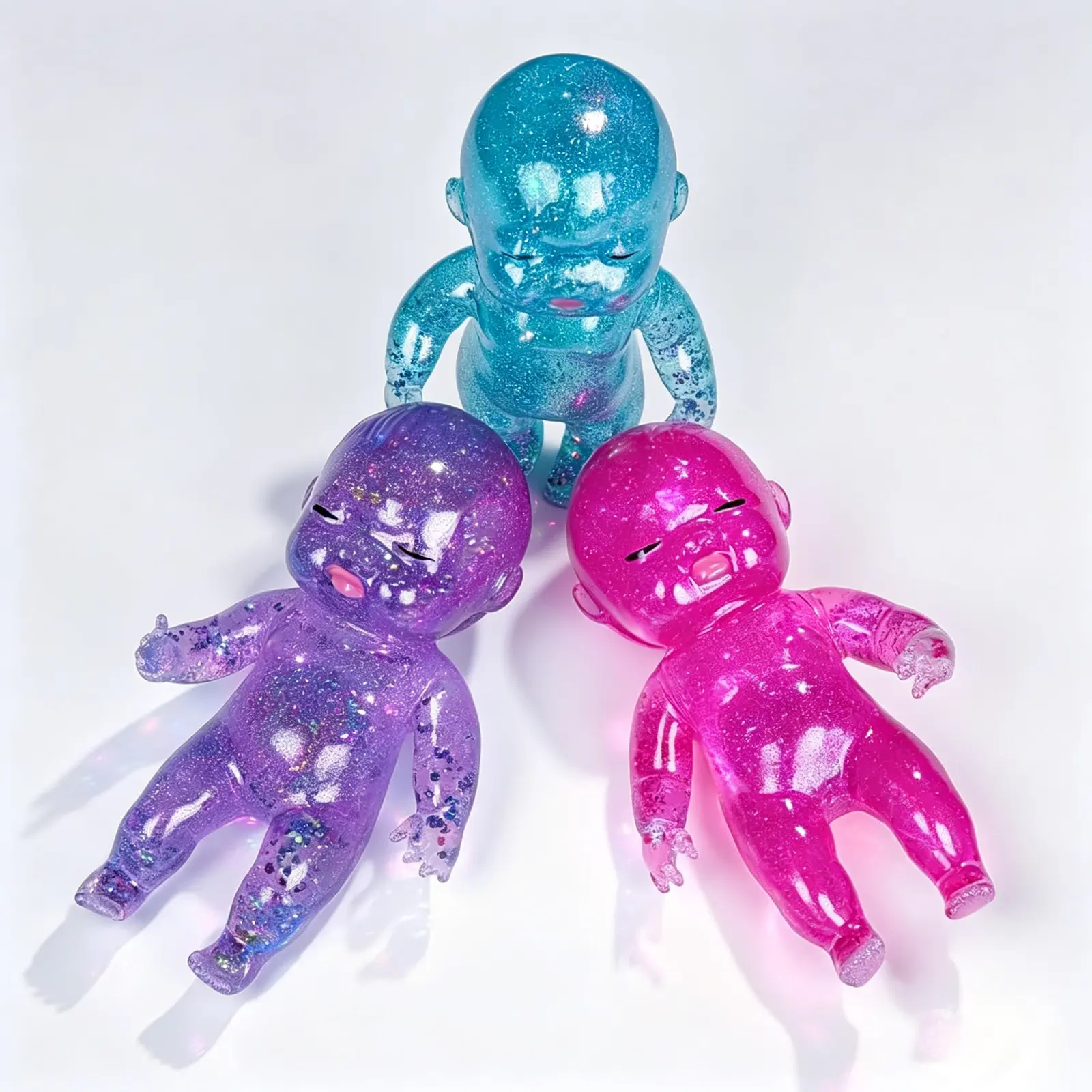 Jumbo Glitter Maltose Baby Squishies Slow Rising Oversized Soft Stretch Squeeze Toy Collectible Sensory Fidget Doll for Stress Relief Cute Desk Decor & Party Gift for Teens and Adults