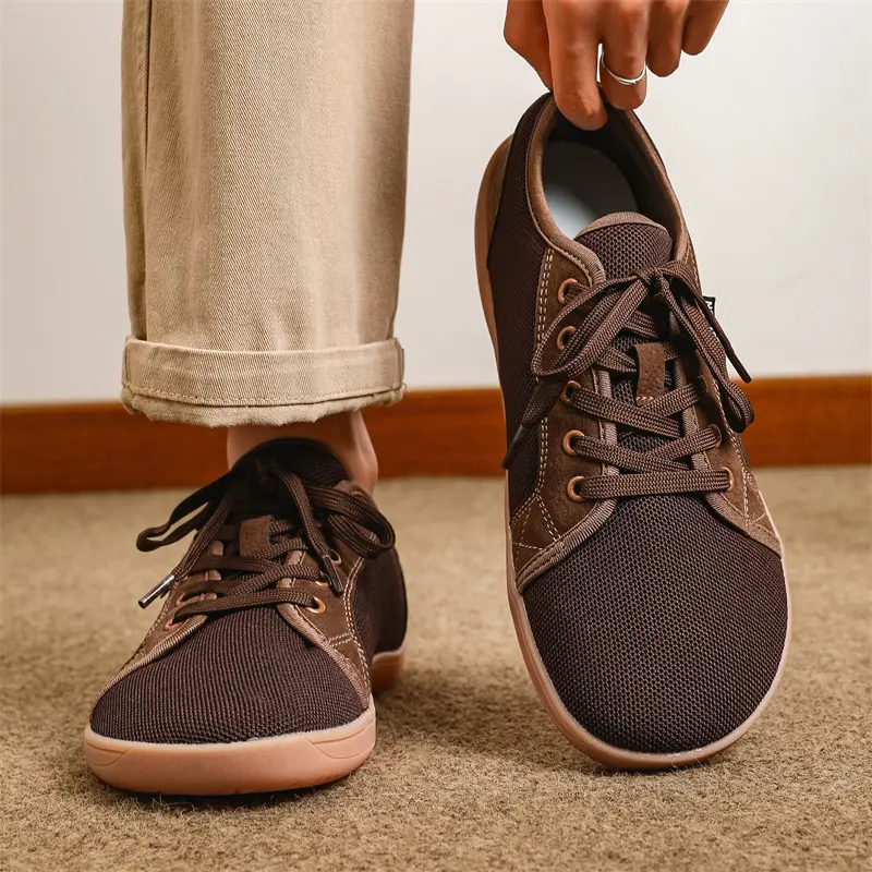 FREE TOE SOCKS INCLUDED！Unisex Wide Toe Box Barefoot Shoes, Breathable Mesh Minimalist Sneakers, Zero‑Drop Flat Sole Casual Walking Shoes for Men Women, Relieve Bunion & Hammer Toe, Fit Wide Feet, Daily Outdoor Casual Footwear