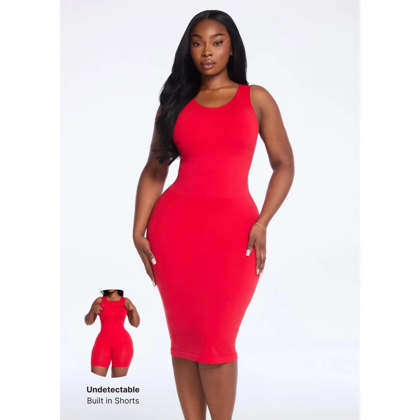 She's Waisted Women's Casual SecretSculpt Jersey Halter Sleeveless Fit Midi Dress She's Waisted Women's Casual SecretSculpt Jersey Halter Sleeveless Fit Midi Dress