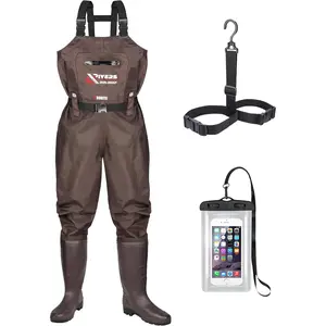 Fishing Chest Waders for Men Women with Boots Waterproof 210D Nylon PVC Breathable Waders for Hunting