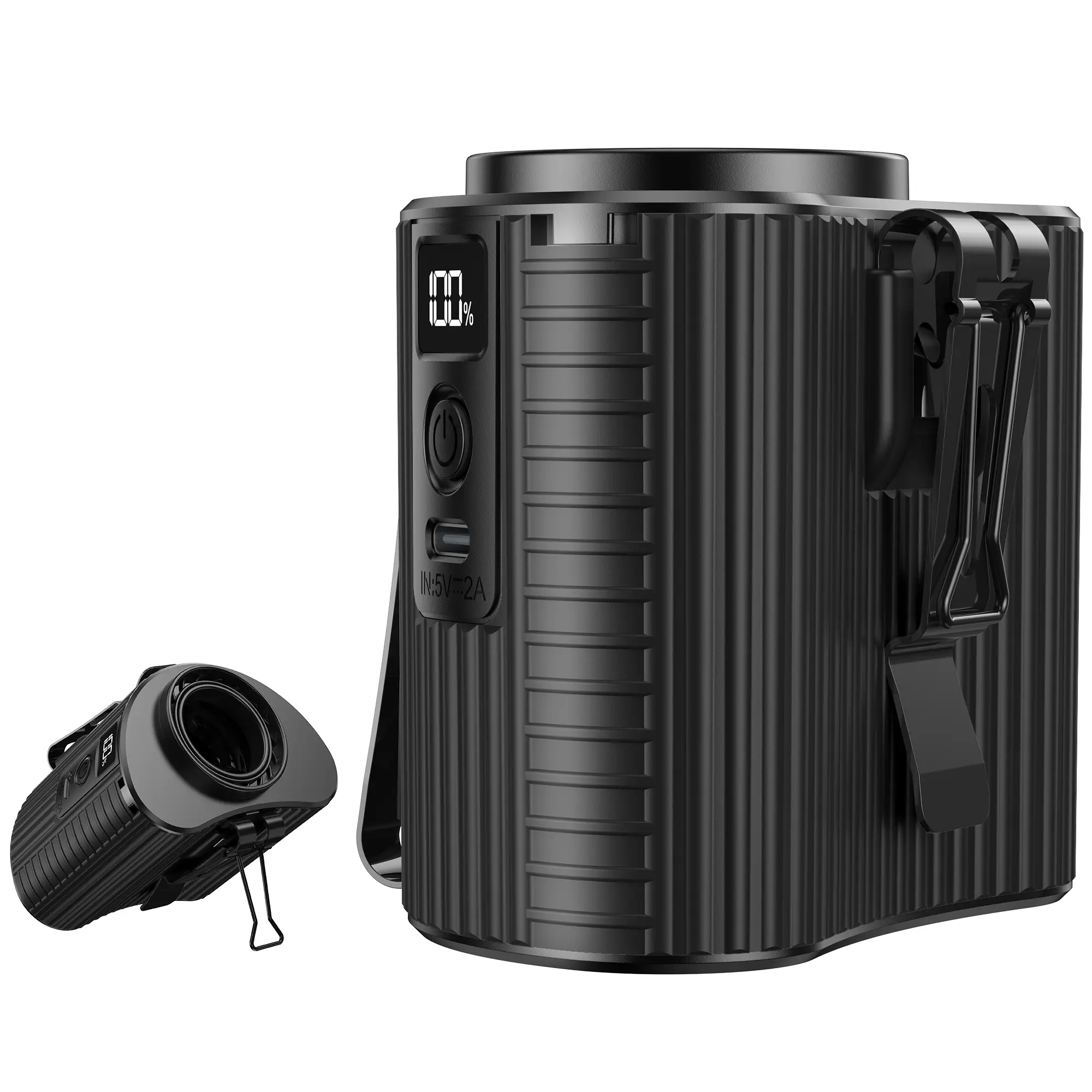 Portable Waist Fan, Rechargeable Battery Powered Personal Fan, Hands-Free Cooling Waist Clip Fan for Travel Hiking Fishing Jobsite