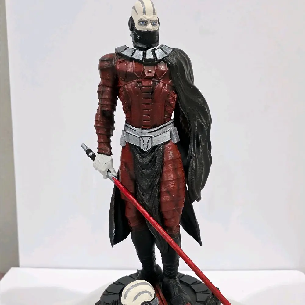 1/6 Scale 3D-Printed Hand-Painted Darth Malak Figurine, 13 inches Tall, interchangeable heads.