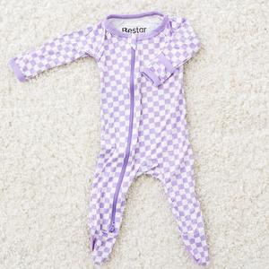 lilac checks footie