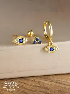 Fashion Eye Design Earrings Set, Artificial Zircon Decor Jewelry for Party, Daily Clothing Decor, Trendy All-match & Exquisite Jewelry for Gift