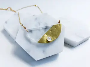 Odette Constellation Necklace - Short Pendant Design with Rainbow Moonstone Accent