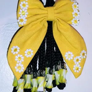 Braided Ponytail with Beads and Bow Daily