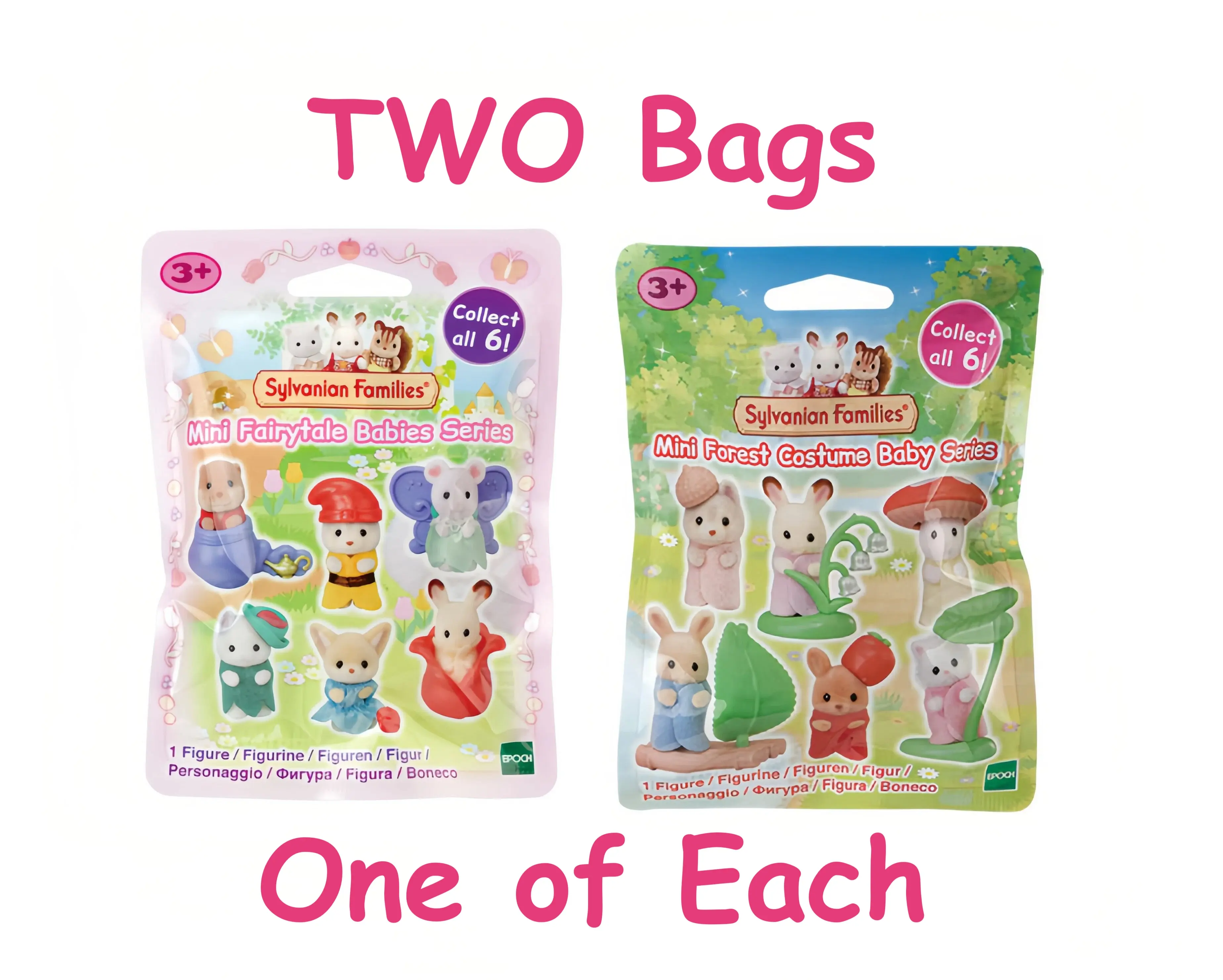 Sylvanian Families Mini Forest Costume Babies Series + Mini Fairytale Babies Series TWO Blind bags Calico Critters