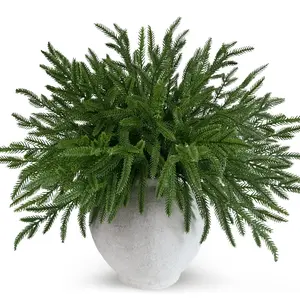 12 Pcs Real Touch Pine Branches Christmas Decorations, 18 Inch Greenery Christmas Picks Artificial Plants Pine Stems Home Decor for Vase DIY Garland Wreath Evergreen Winter Decor