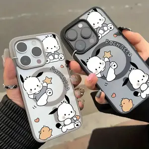 [Cute Pacha Dog Case] Sanrio Cute Pacha Dog Phone Case |   Minimalist Protective Cover for iPhone 16 15 Pro Max 14 13PRO 12PRO 12 11 14 Pro Max 15 Pro 16 Plus 13 13 Pro Max XR XS MAX 16 Pro Max - Creative All Inclusive Anti Drop Magnetic Pattern