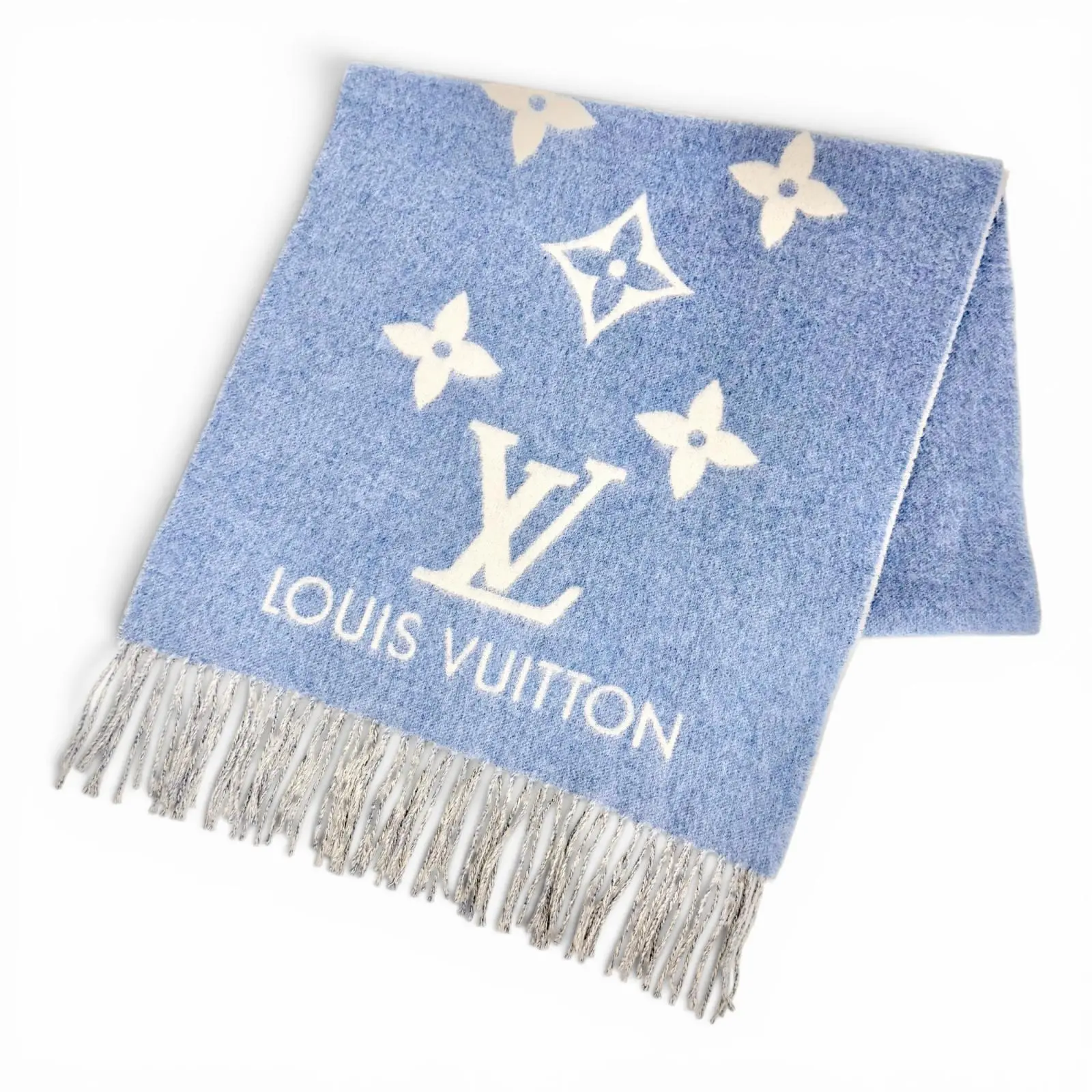 Pre-owned Louis Vuitton Cashmere Small Leather Goods Escale Reykjavik Monogram Scarf