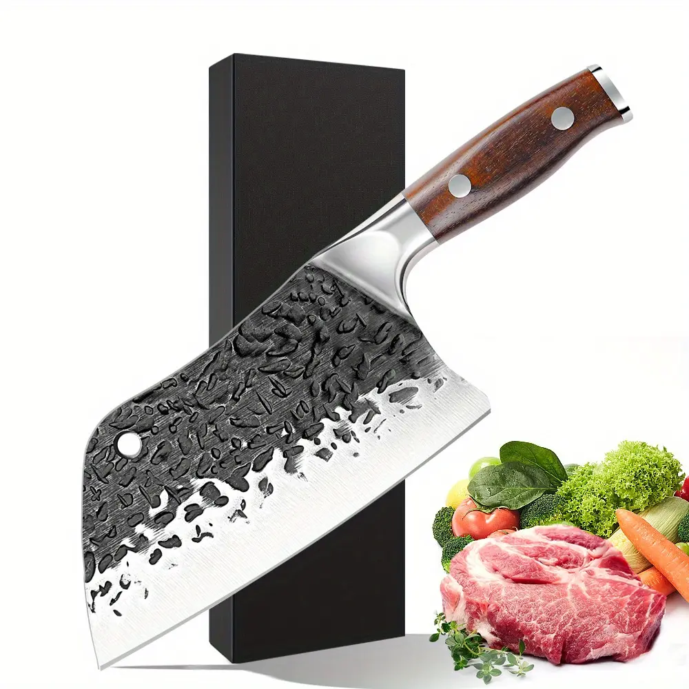 Meat Cleaver 7 inch Butcher Knife - Stainless Steel Chinese Chef Knife - Cleaver Knife for Restaurants and Home Ultra sharp knives, kitchen gadgets, are the perfect birthday gift.