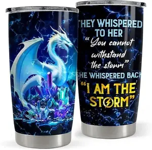 20oz Stainless Steel Insulated Dragon Tumbler with Leakproof Lid, Portable Insulation Water Bottle, Ideal Birthday Gift for Women (Mom, Wife), Water Bottles