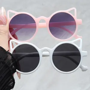 2pcs Cute Cat Ear Glasses Colorful Durable Plastic Frames Playful Cartoon Design for Parties Birthdays Valentine's Day Festive Accessory