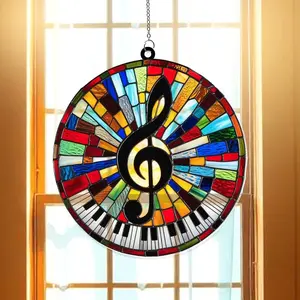 Glossy Decorative Music Teacher Acrylic Window Suncatcher, Hangable Hanging Ornament for Window, Tree or Wall, Thoughtful Gift Item, Light, Door, Christmas