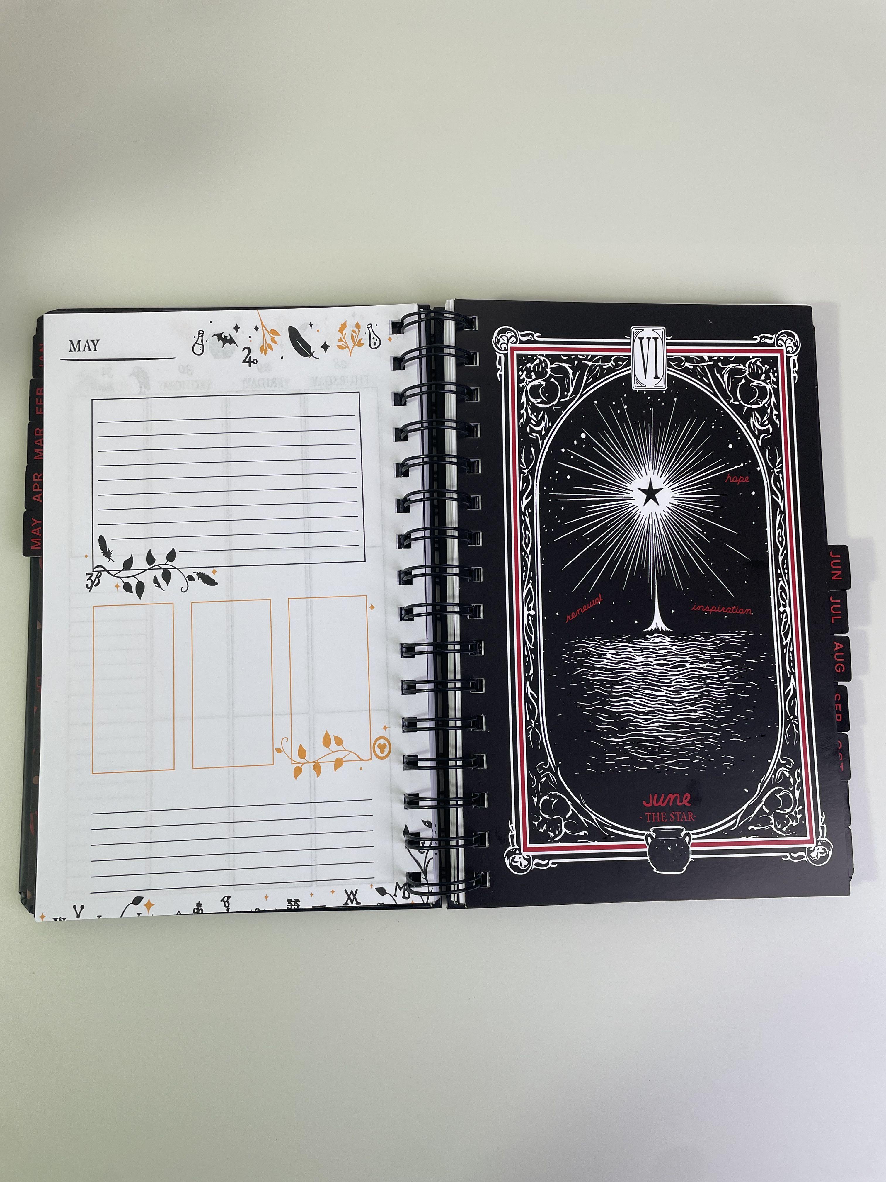 2026 Gothic Witch Tarot Inspired Weekly Planner 7x9 Hardcover with Stickers & Bookmarks Full-Year Calendar for Organization school supplies mochi things money savings book Manila Accordion File Organizer bible study