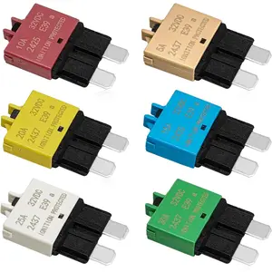 6pcs 32vdc Manual Reset Low Circuit Breaker Blade Fuse E39 ATC/ATO (5A 10A 15A 20A 25A 30A)