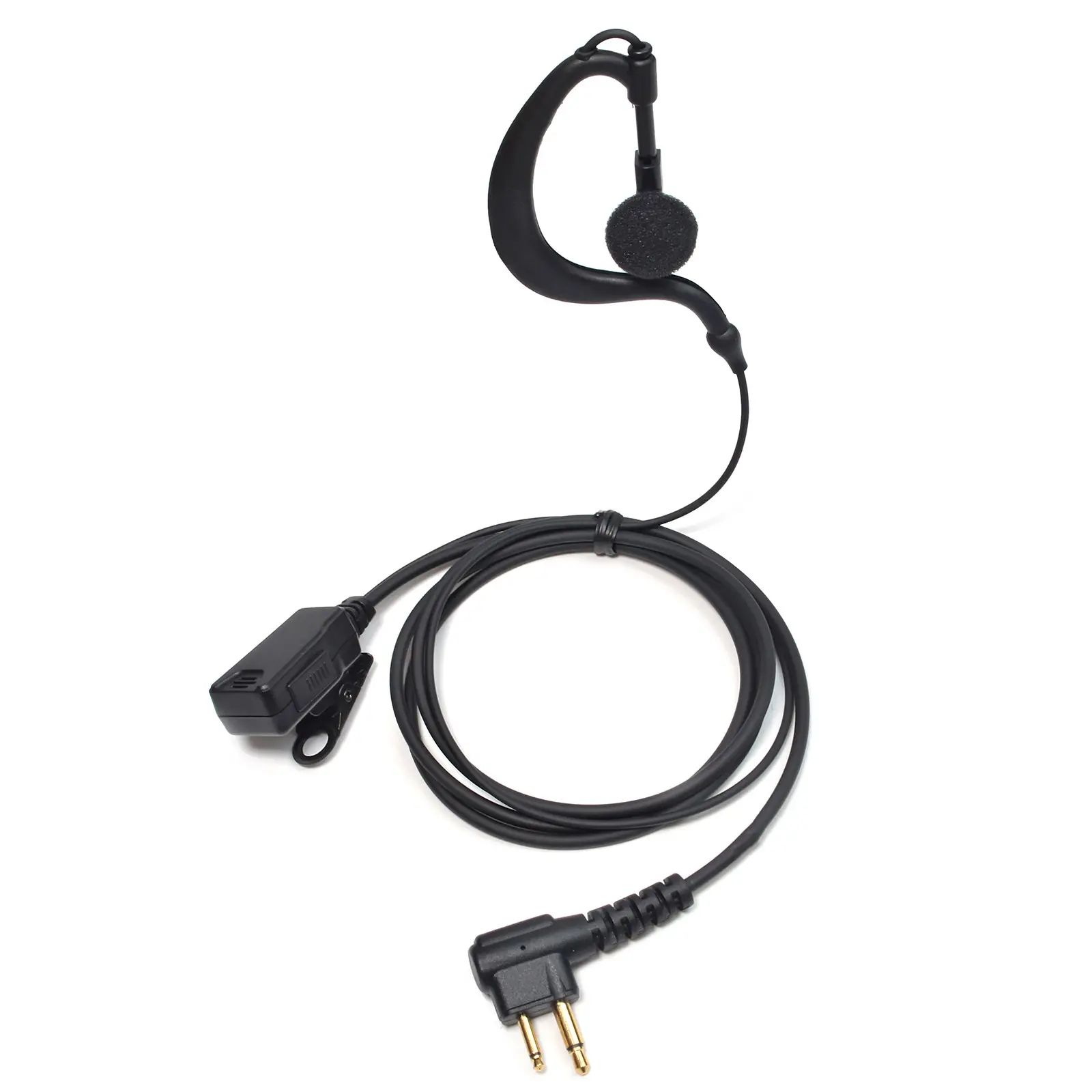 G Shape Soft Ear Hook Two Way Radio Headset with PTT Microphone Earpiece Compatible with Motorola walkie-Talkie CLS1413 CLS1450 CP110 CP200 GP300 GP2000 CT150 CP040 PRO1150 SP10  2-Pin Radios for Police, Security Patrols, Construction, and Event Staff