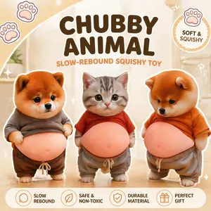 6-Pack Cute Animal Belly Door Stopper Wall Protector, Soft Silicone 3D Anti-Collision Sticker for Home Decor, Funny Shiba Inu & Cat Squeeze Toy for Stress Relief, Noise Reduction Door Bumper for Home & Office tiktokshopspringglowup
