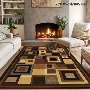 Fashion, modern and simple wind area carpet can be machine-washed. Home decoration sofa coffee table mat bedside mat dining table mat kitchen study home carpet mat Machine Washable Rug, Modern Geometric Rug.
