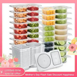 20PCS Reusable Snack Containers with Lids,New Snack Containers,Snackle Box Container Portion Control,Snack Pack Containers,Double Compartment Snack Containers for On-the-Go Meals and Camping