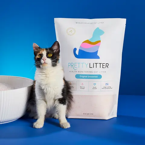 PrettyLitter Health Monitoring Crystal Cat Litter - 1 Lightweight 6 lbs Bag, 1-Month Supply, Odor Control for Litterbox