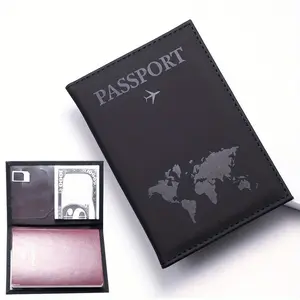 PU Leather Passport Holder, Passport Holder Travel Document Bag, Simple Couple Design Passport Case, Glossy Finish for Easy Protection and Style