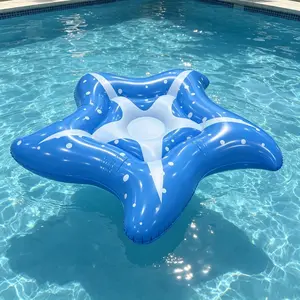 Large Starfish Shape Inflatable Sofa Float Toy, Perfect for Pool and Beach Play, Comfortable Lounge Experience, 55x51 Inch