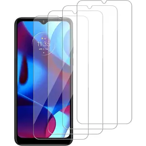 [4 Pack] Glass Screen Protector Compatible for Motorola Moto G Pure[9H Hardness] HD Screen Tempered Glass, Easy Install[Case Friendly] 2.5D Edge