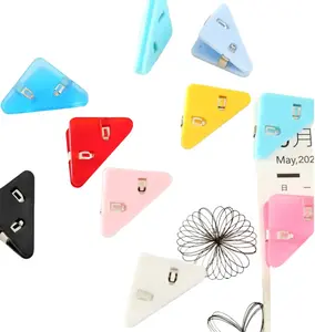 TIKA 20-Piece Assorted Color Corner Bookmark Clips, Triangle Book and Document Holders to Help Prevent Curling