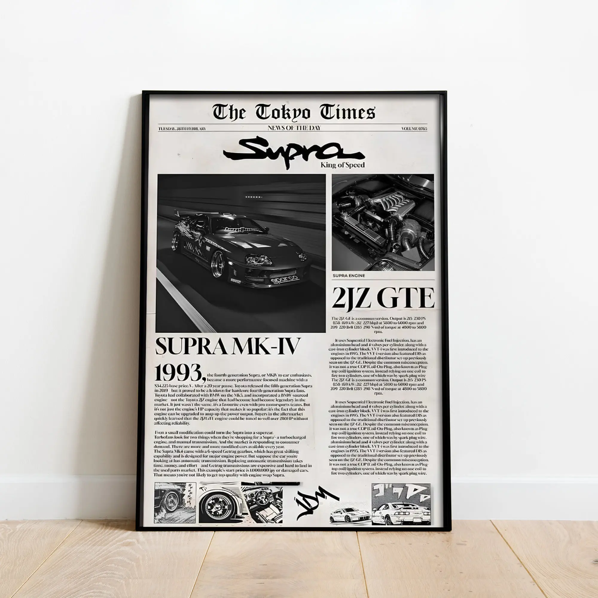 SUPRA MK-IV 1993. newspaper Poster , Product without frame
