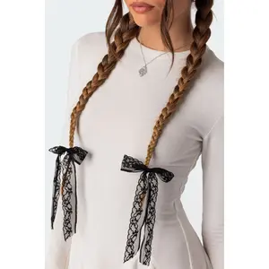 Lace Bow Hair Clip Pack