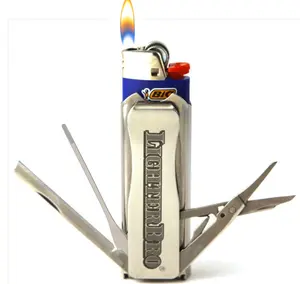 LighterBro Money Limited Edition 7 in 1 Multitool 100% Hardened Stainless Steel Lighter Case for Bic or Clipper Lighters