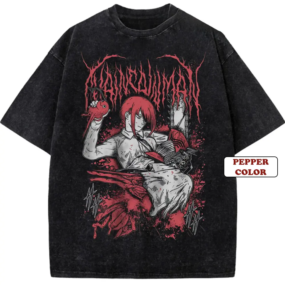 Makima Shirt, Denji Shirt, Chainsaw Man 3 Graphic Vintage Tshirt, Gift For Fan Manga, Gift For Men, Gift For Women, Crew Neck T-shirt, Trending T-shirt
