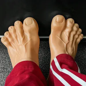 Funny Prank Shoes, Lifelike Giant Feet Footwear, Realistic Toenails Design, Lightweight Slip-On Cover, Creative Joke Style for Halloween